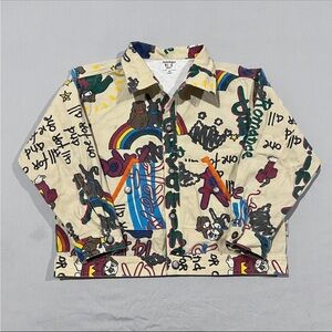 Castelbajac Kids Graphic Print Denim Jacket Streetwear Japan Dog Bunny Sz 6-7T